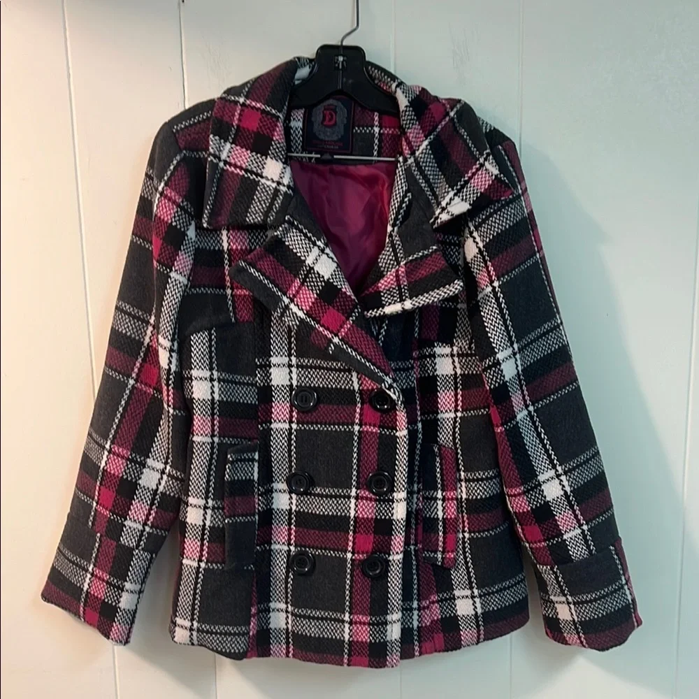 Dollhouse Black and Pink Pea Coat Timeless Elegance - Picture 11 of 12